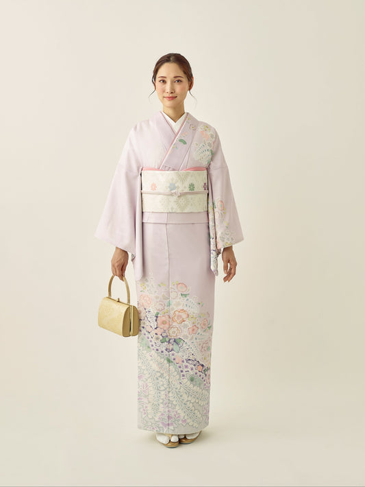 L0012/辻が花/藤色| 訪問着レンタル