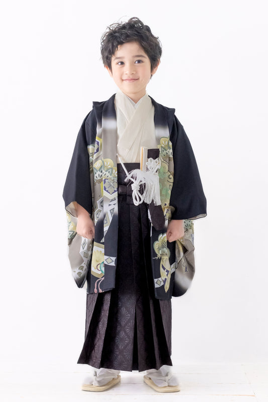 七五三 着物 レンタル 5歳 男の子 兜/黒 S0527
