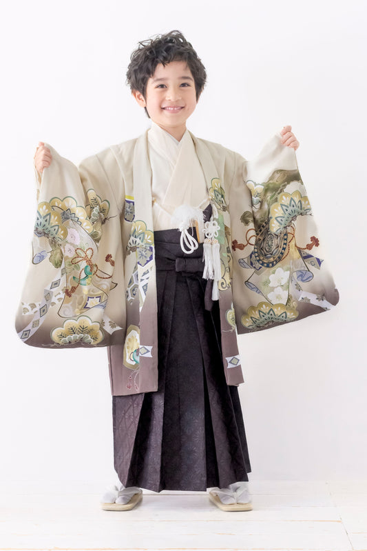 七五三 着物 レンタル 5歳 男の子 鷹/茶 S0530