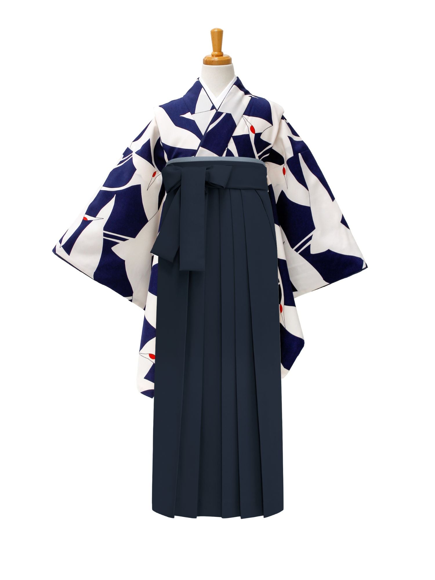 C0012 シルエット鶴 / 紺 | 卒業式小学生袴レンタル | tententen