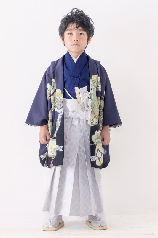 七五三 着物 レンタル 5歳 男の子 兜/紺 SS0526