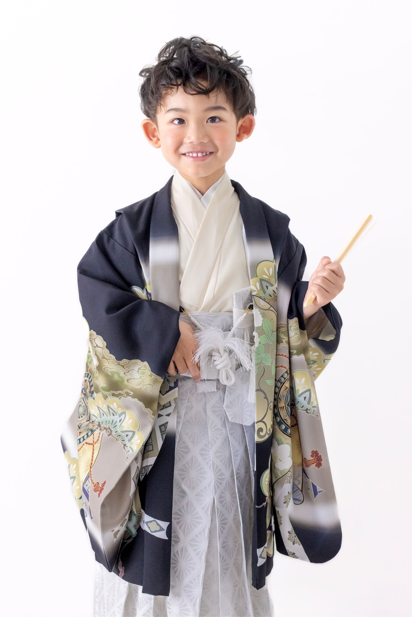 七五三 着物 レンタル 5歳 男の子 鷹/黒 S0529