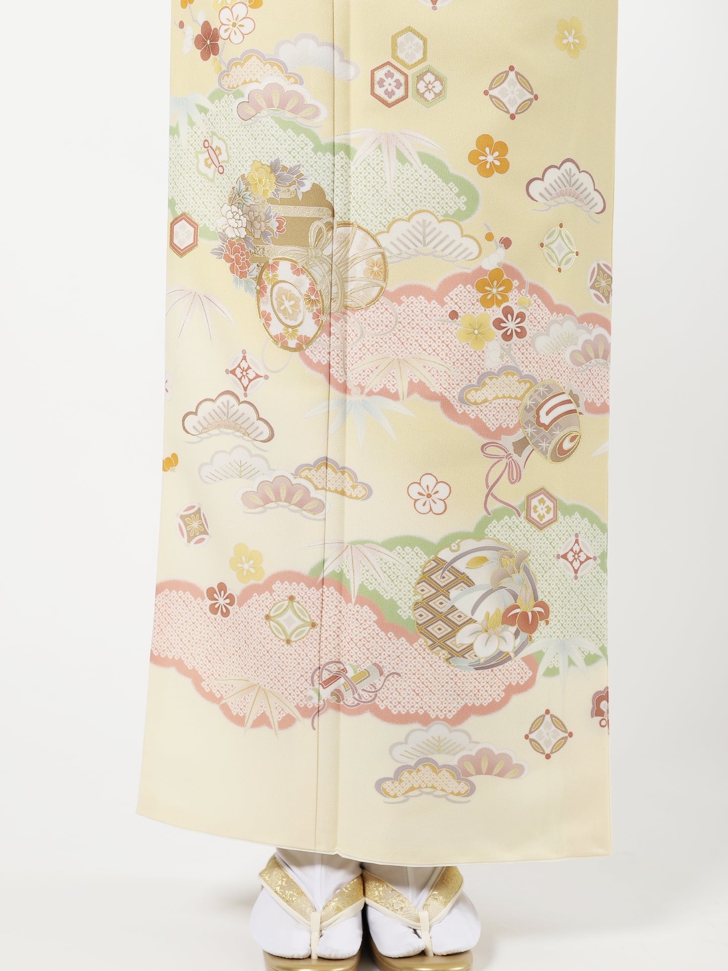 L0001/吉祥小花/黄色 | 訪問着レンタル