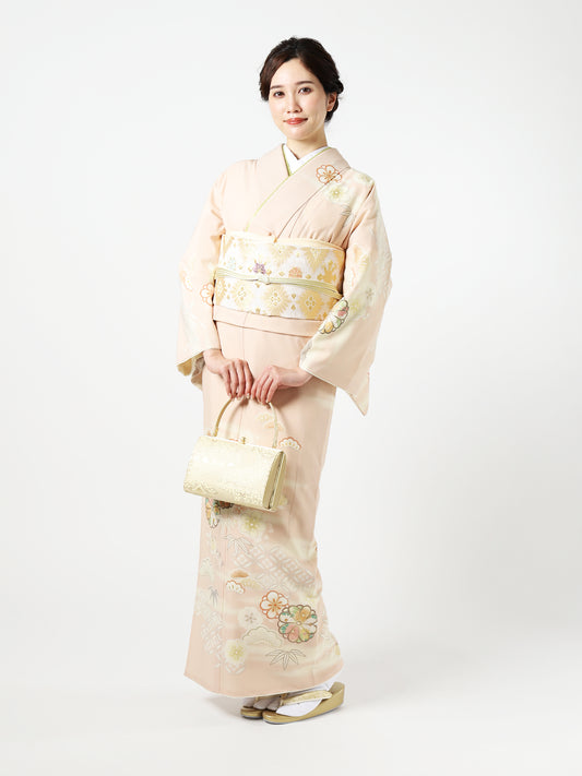 L0004/菊紋七宝/ピンク | 訪問着レンタル