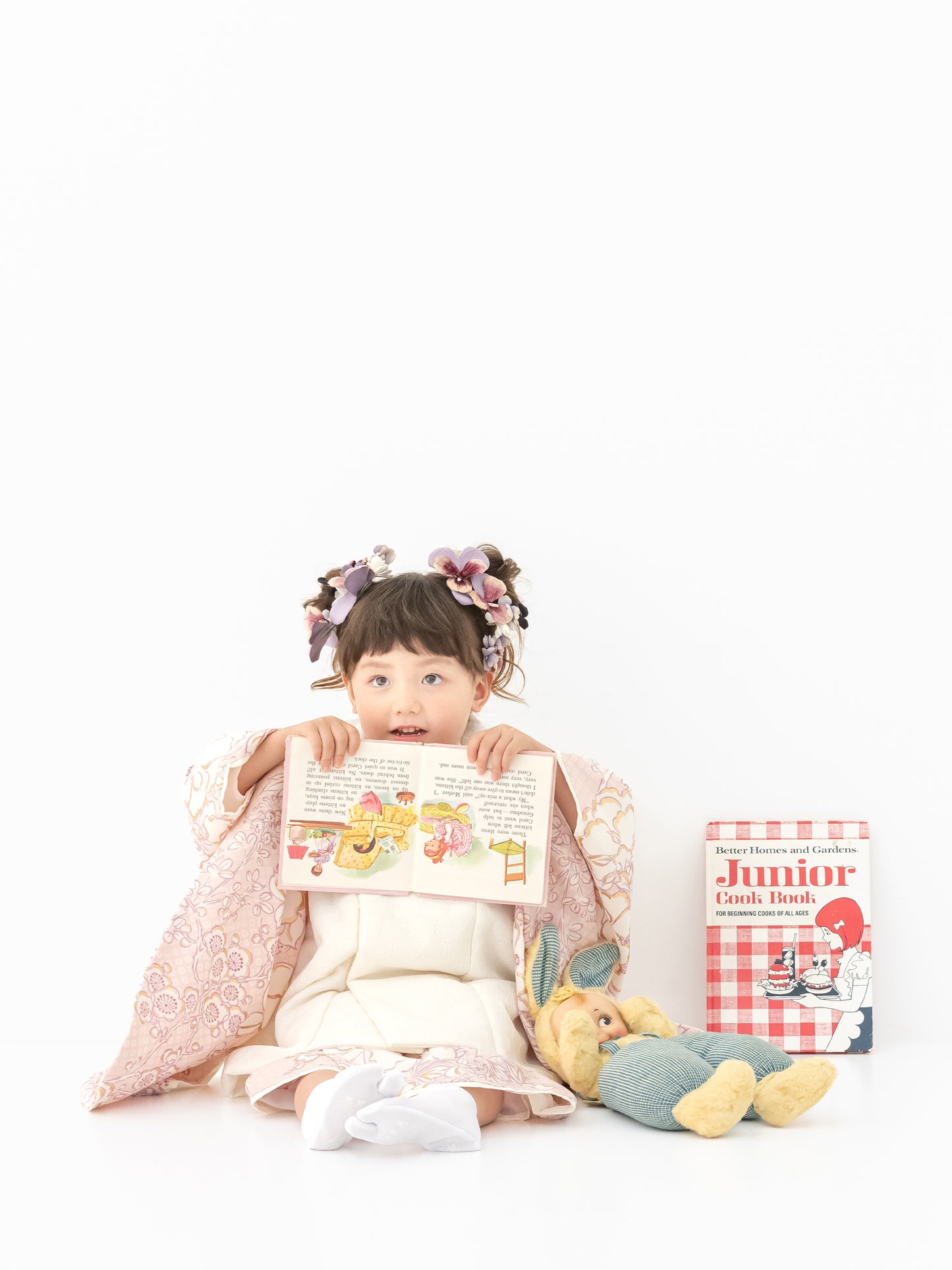 S0311 疋田に華づくし/ピンク 【七五三着物レンタル】