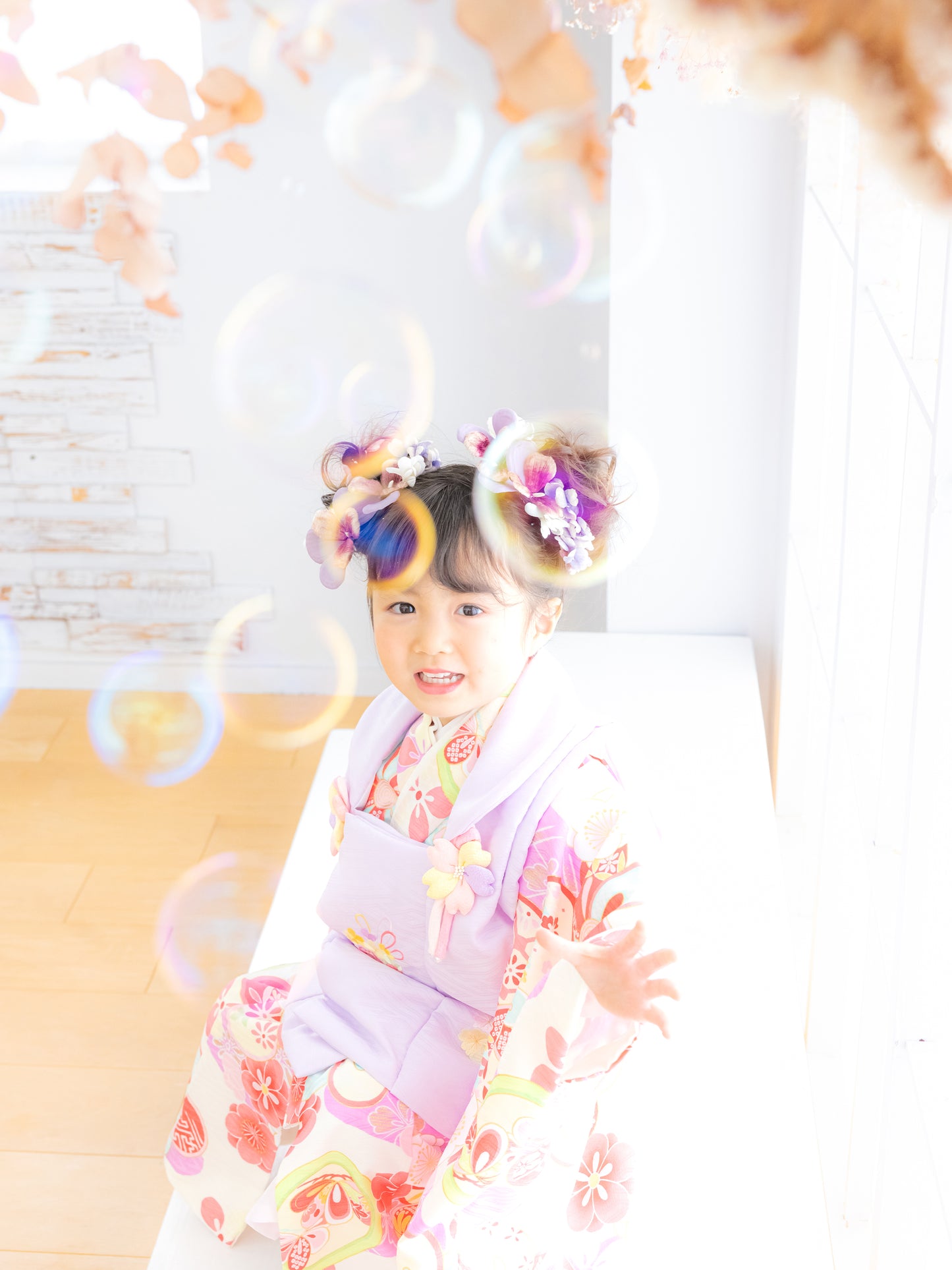 S0323 ねじり梅/藤 【七五三着物レンタル】