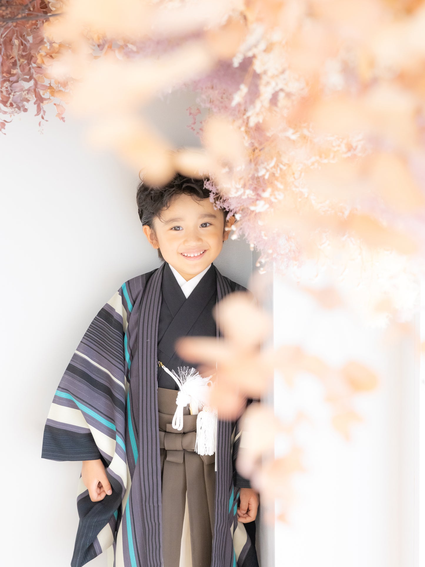 S0506 ストライプ/グレー 【七五三着物レンタル】