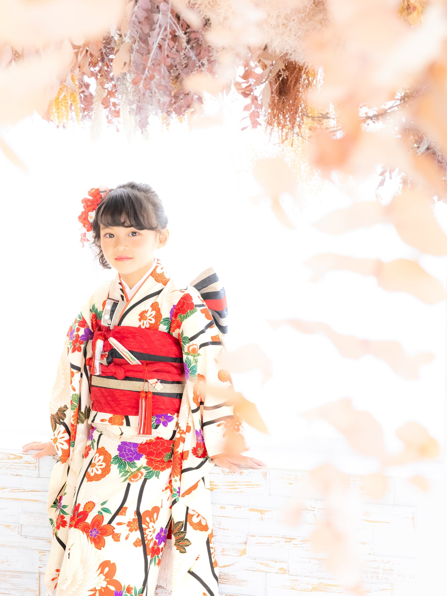 S0708 たてわく鶴/オフ 【七五三着物レンタル】