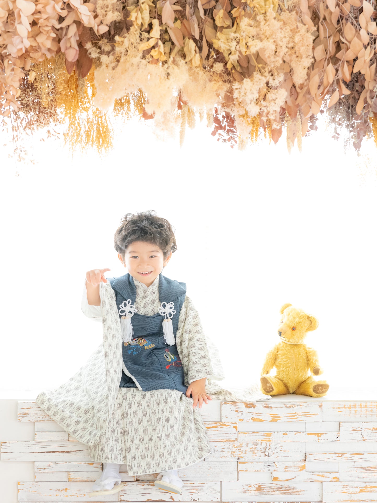 S1303 矢絣/グレー 【七五三着物レンタル】