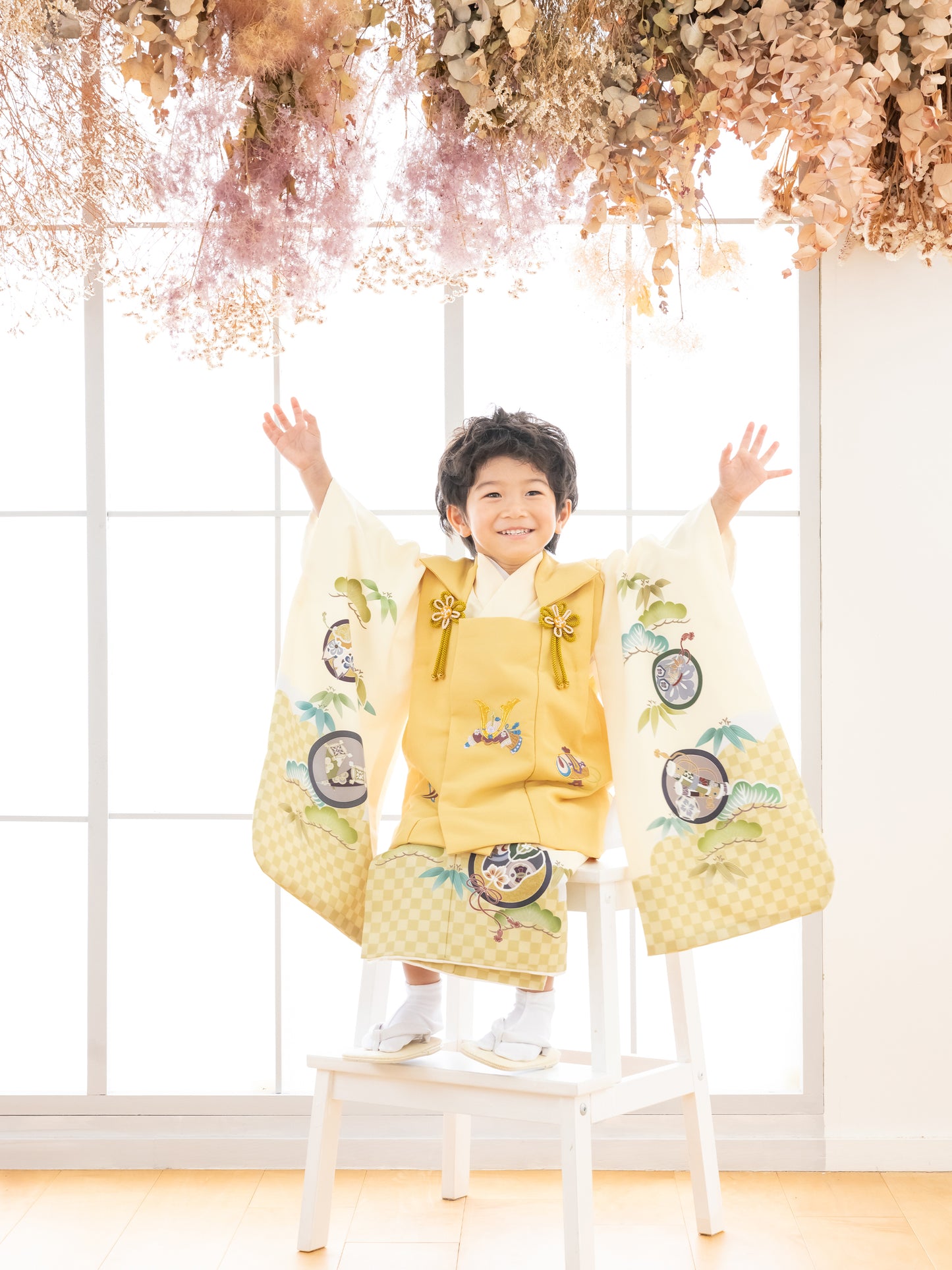 S1305 絵羽/からし 【七五三着物レンタル】