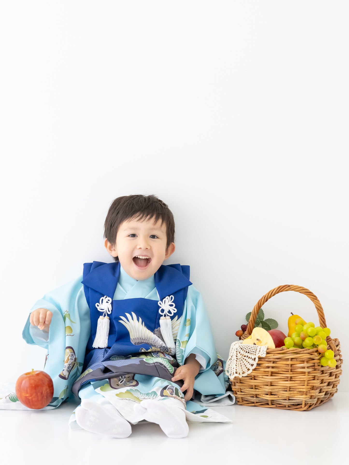 S1307 絵羽/紺 【七五三着物レンタル】