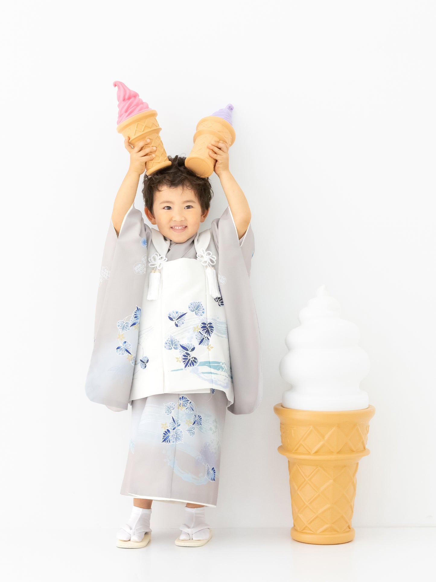 S1311 葵/白 【七五三着物レンタル】