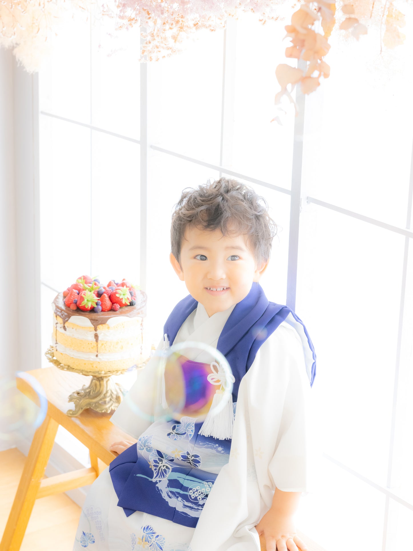 S1312 葵/紺 【七五三着物レンタル】