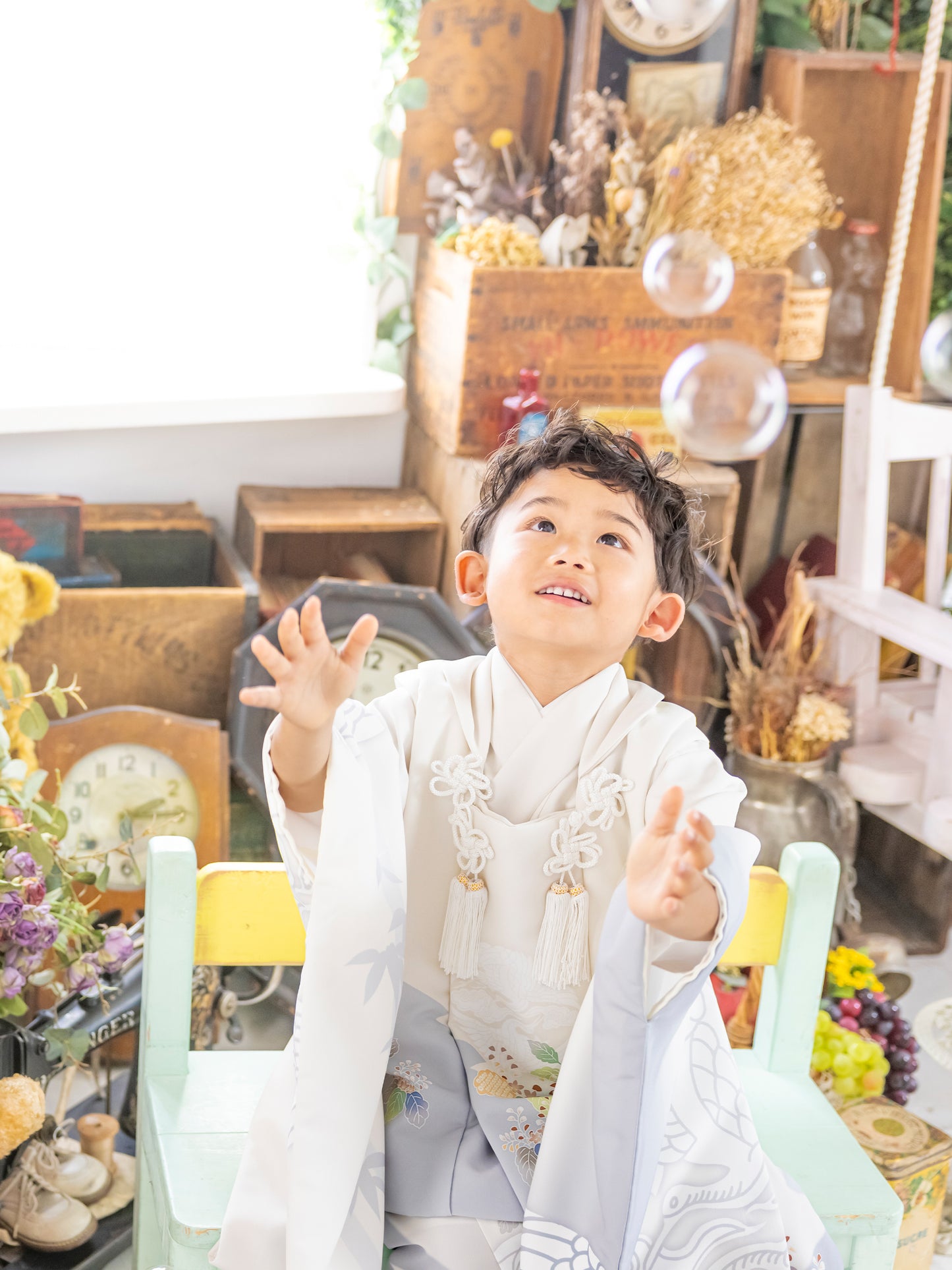 七五三 着物 レンタル 3歳 男の子 桐/薄グレー S1313