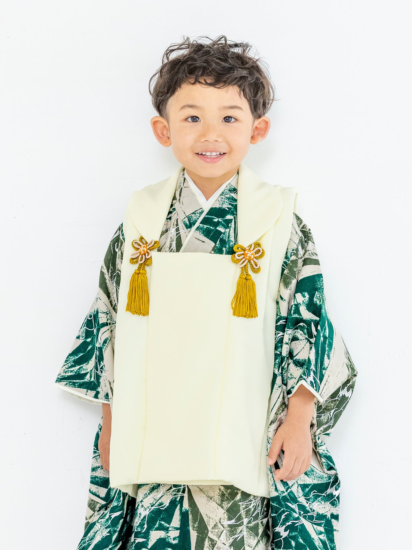 七五三 着物 レンタル 3歳 男の子 雲鶴/緑 S1314