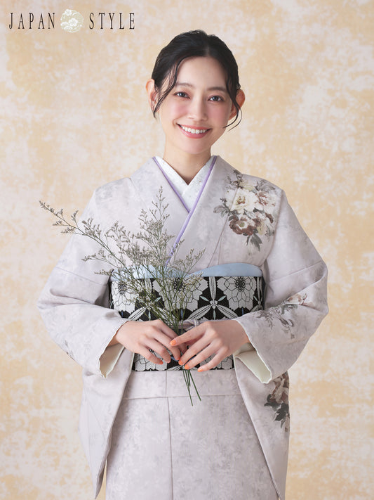訪問着レンタル|着物・入学式・卒業式| JAPAN STYLE|洋花/ラベンダー/L0023