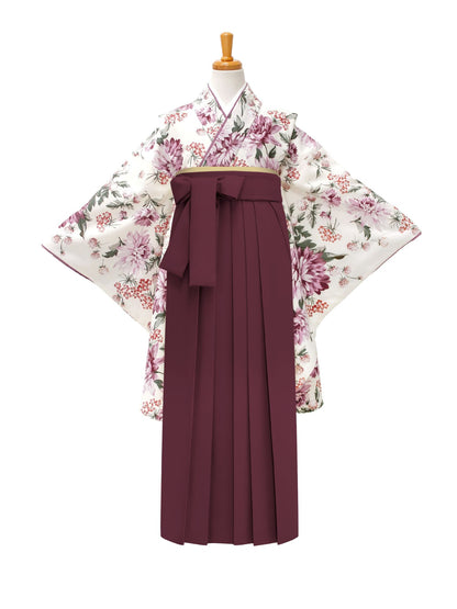 小学生 卒業袴 レンタル 女の子｜ダリア オフピンク C0016｜フルセット