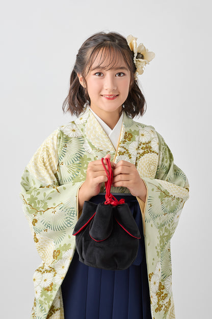 C0029 万寿菊/若葉色　【小学生卒業式袴レンタル】