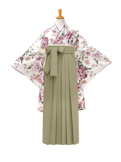 小学生 卒業袴 レンタル 女の子｜ダリア オフピンク C0016｜フルセット