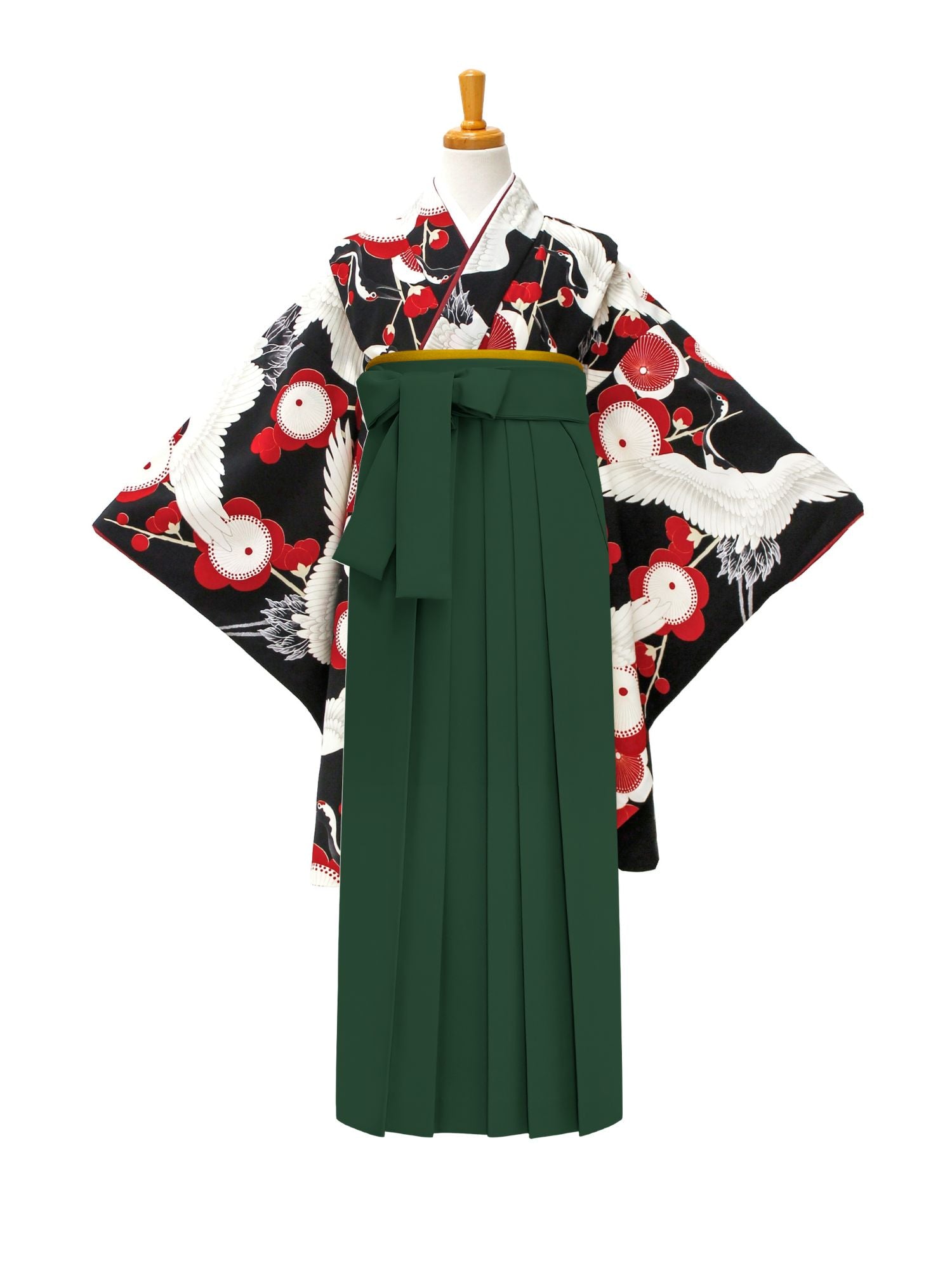 C0017 梅鶴 / 黒 | 卒業式小学生袴レンタル | tententen – tententen