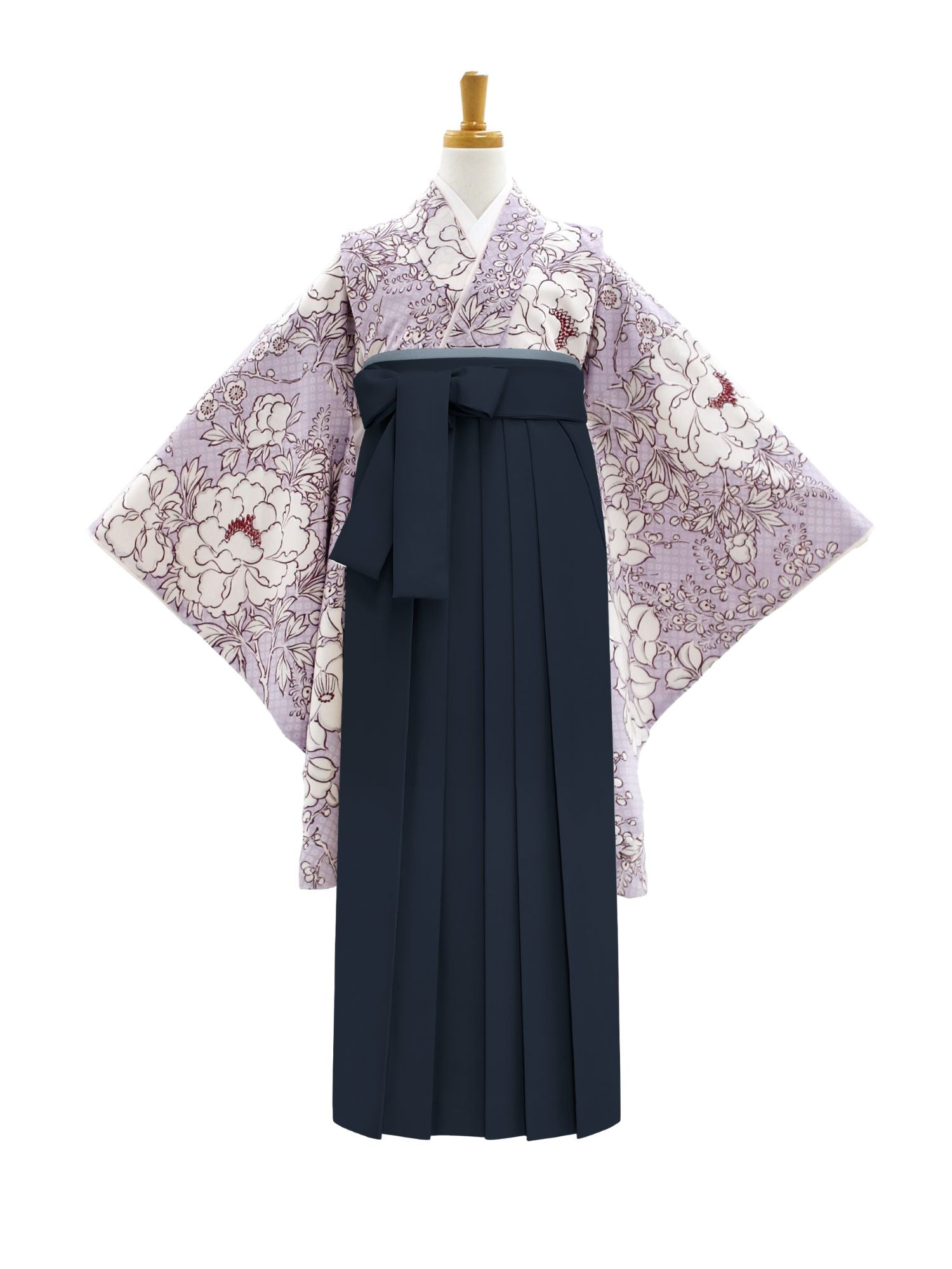 C0004 疋田に華づくし / ラベンダー | 卒業式小学生袴レンタル