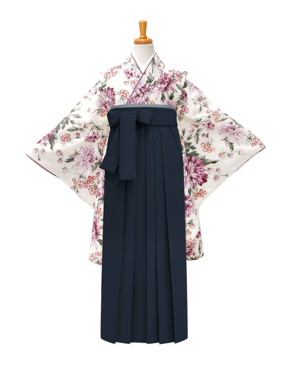 小学生 卒業袴 レンタル 女の子｜ダリア オフピンク C0016｜フルセット