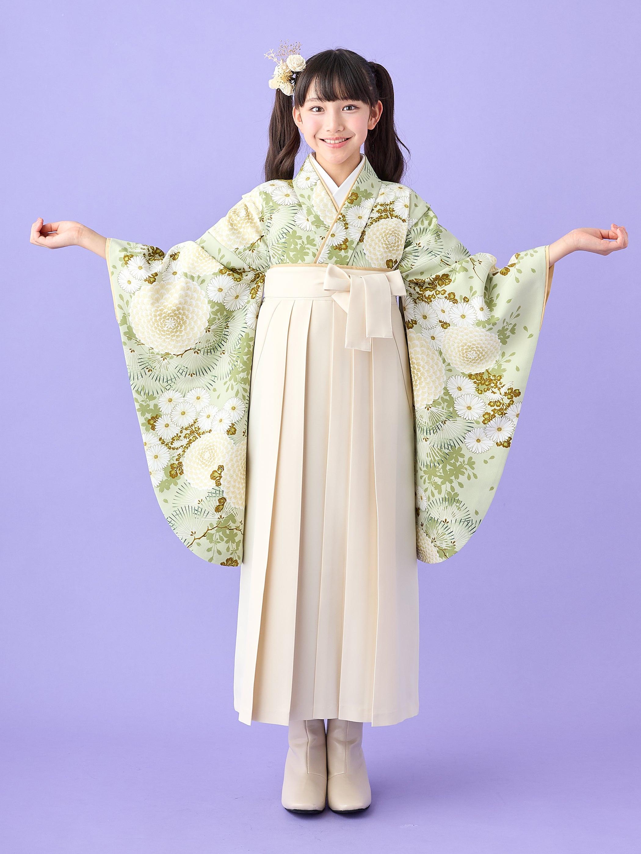 C0029 万寿菊/若葉色 | 卒業式小学生袴レンタル | tententen