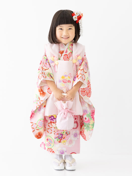 S0315 まり/ピンク 【七五三着物レンタル】