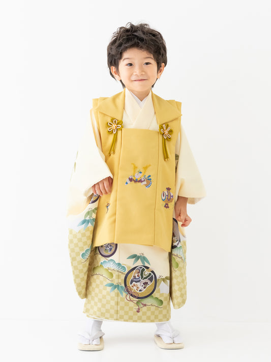 S1305 絵羽/からし 【七五三着物レンタル】