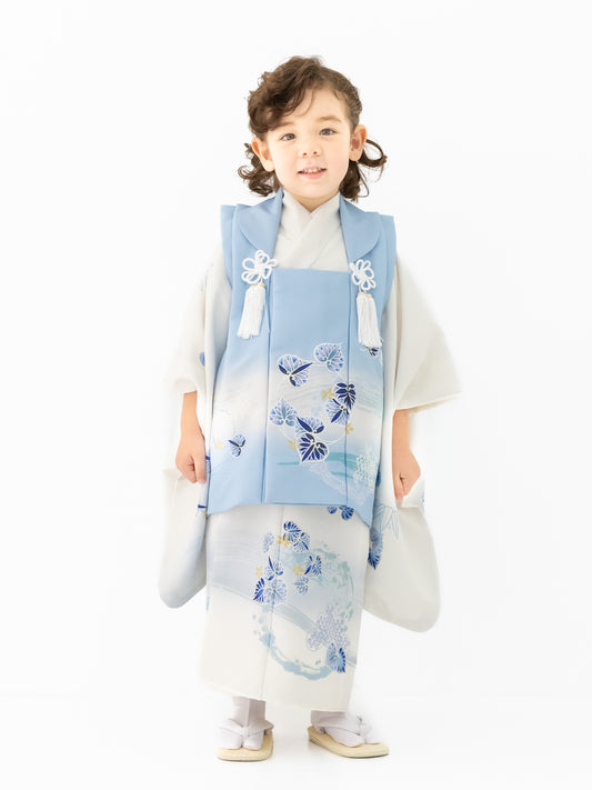 S1310 葵/水色 【七五三着物レンタル】
