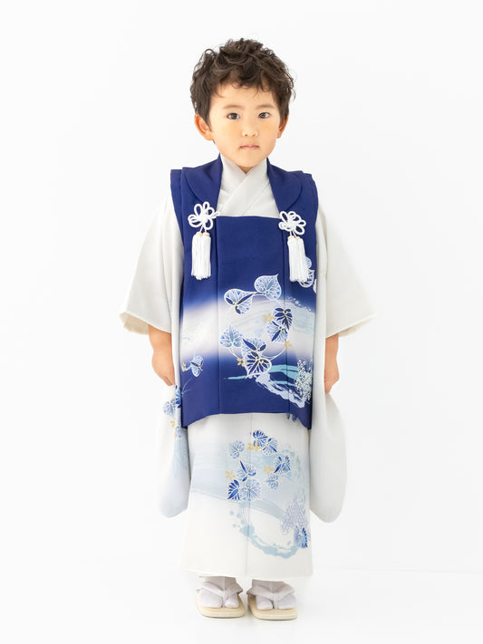 S1312 葵/紺 【七五三着物レンタル】