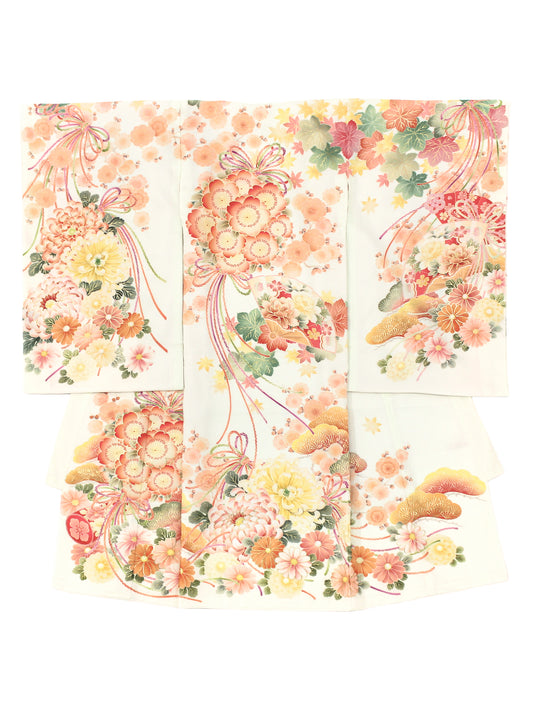 T0001/百華/真珠色(オフ)【お宮参り着物レンタル】