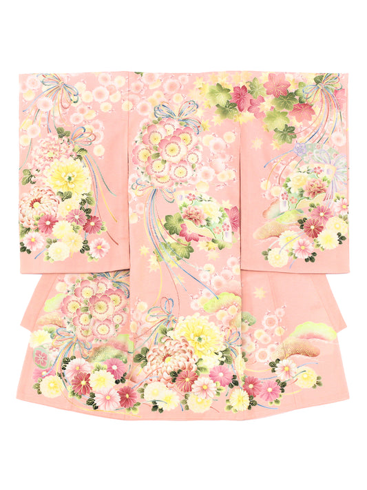 T0002/百華/桃色【お宮参り着物レンタル】