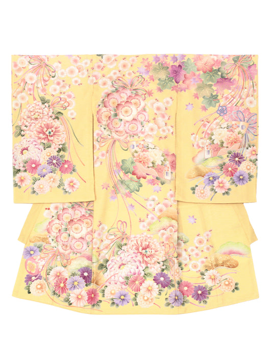 T0003/百華/たんぽぽ色(黄色)【お宮参り着物レンタル】