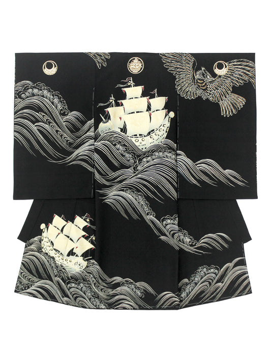 T5004/凱旋/黒【お宮参り着物レンタル】