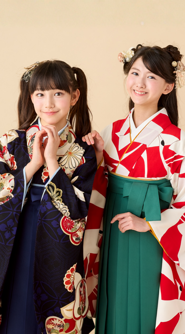女の子用卒業式小学生袴　ハレの日には、お子様の成長を祝って
