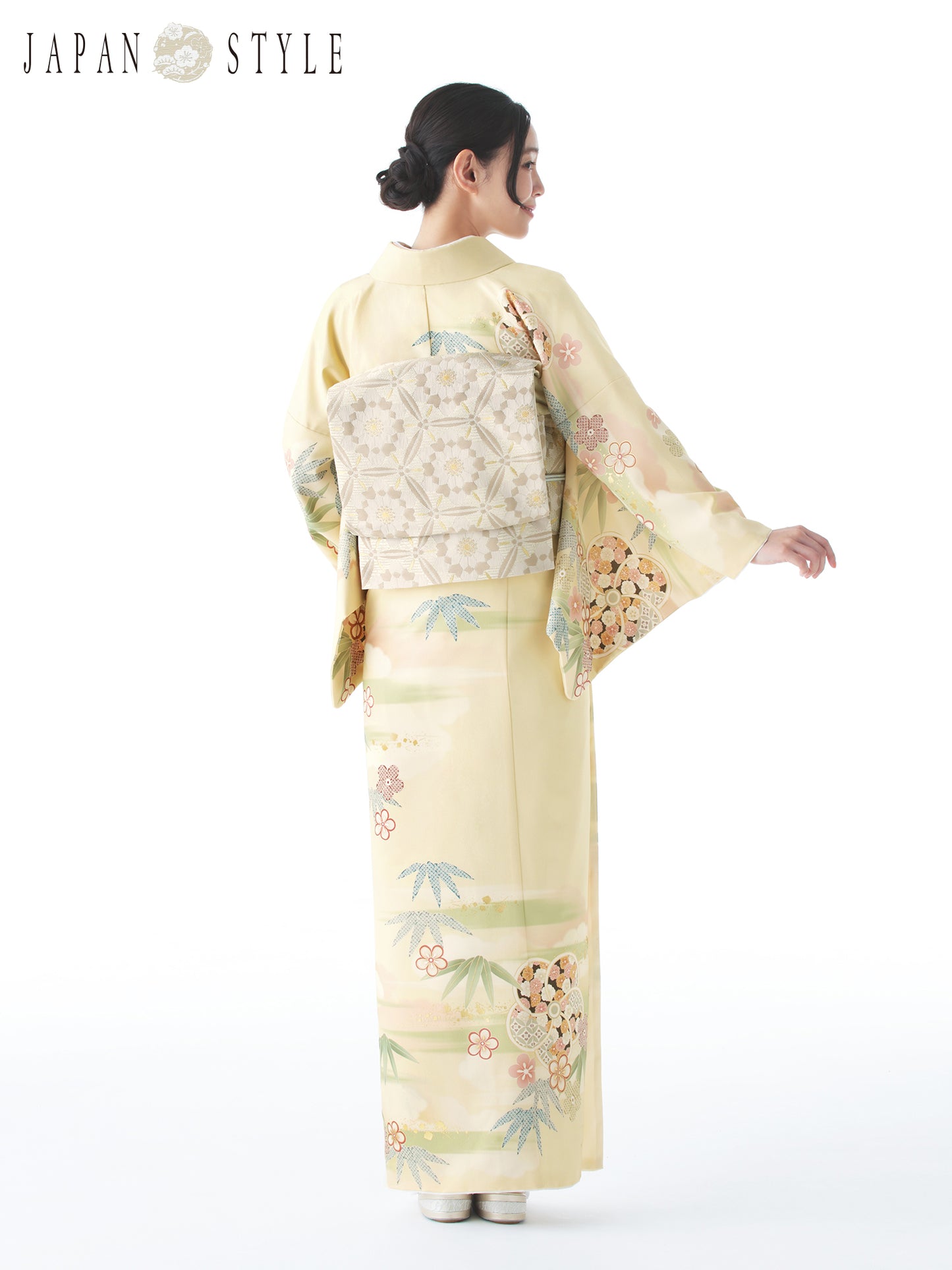 訪問着レンタル｜着物・入学式・卒業式 ｜ねじり梅/クリーム/L0017