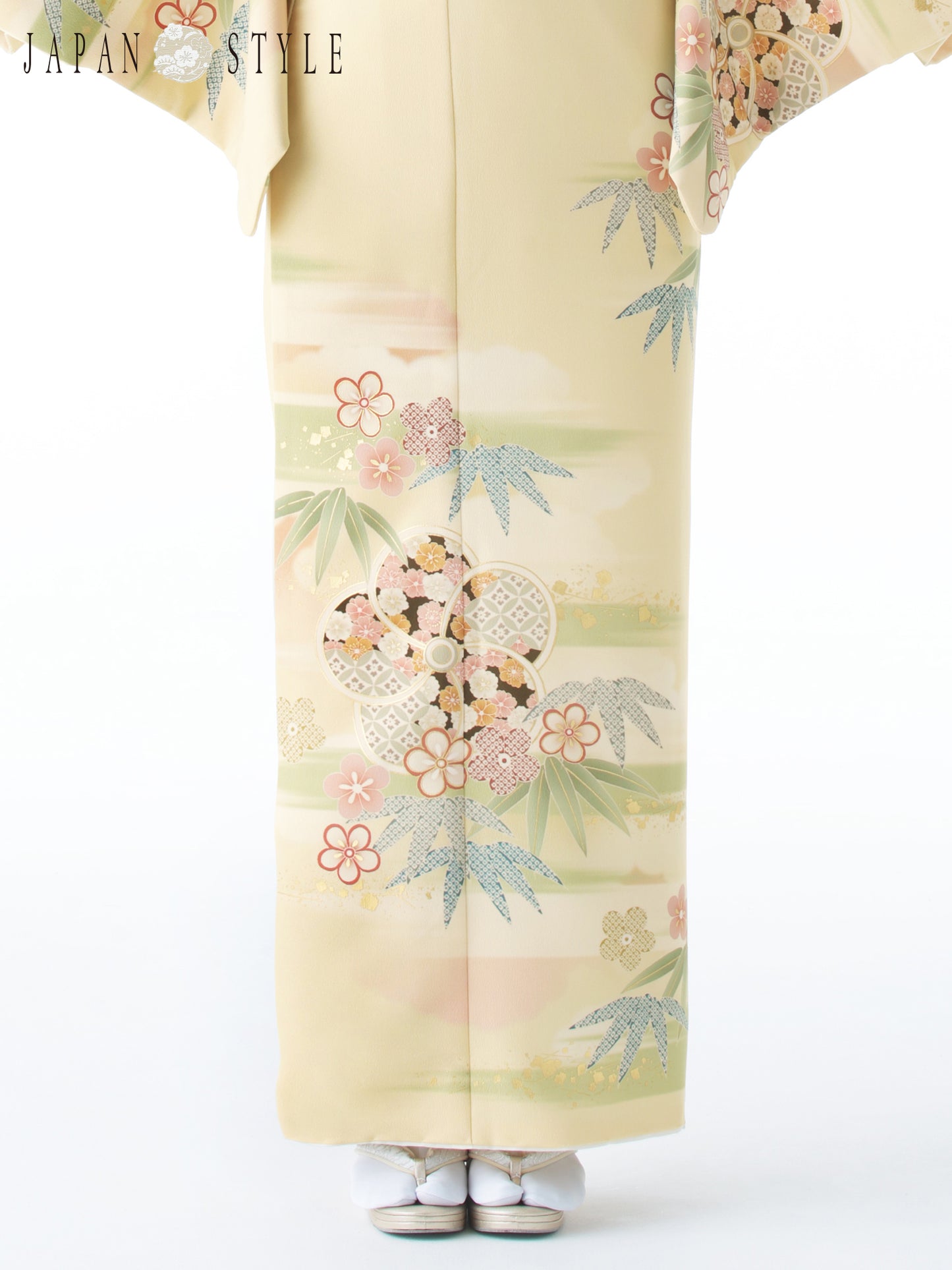 訪問着レンタル｜着物・入学式・卒業式 ｜ねじり梅/クリーム/L0017