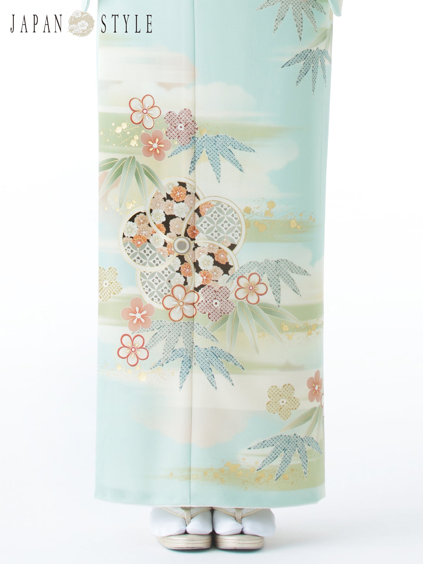 訪問着レンタル｜着物・入学式・卒業式 ｜ねじり梅/水色/L0018