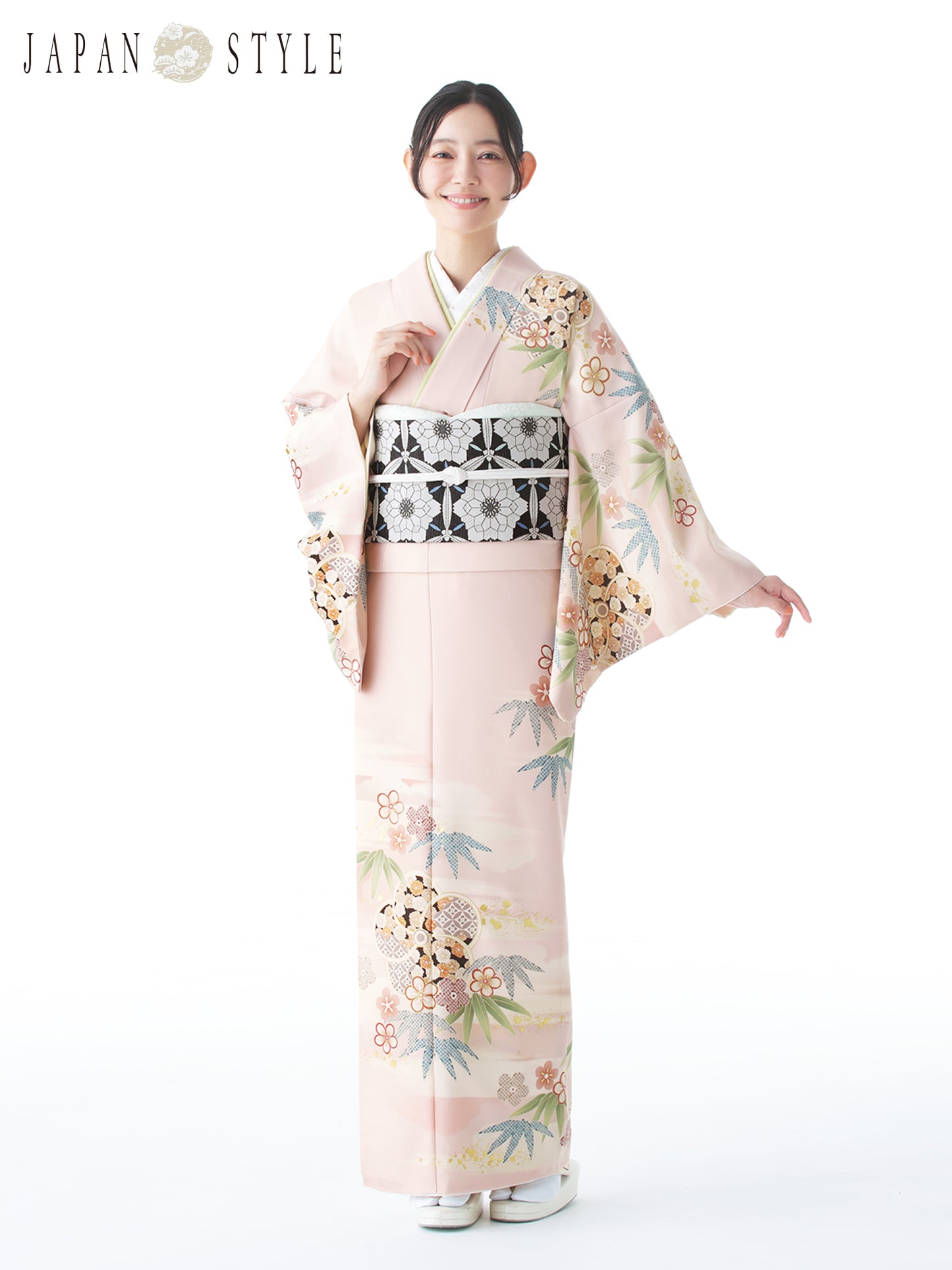 訪問着レンタル｜着物・入学式・卒業式 ｜ねじり梅/ピンク/L0019