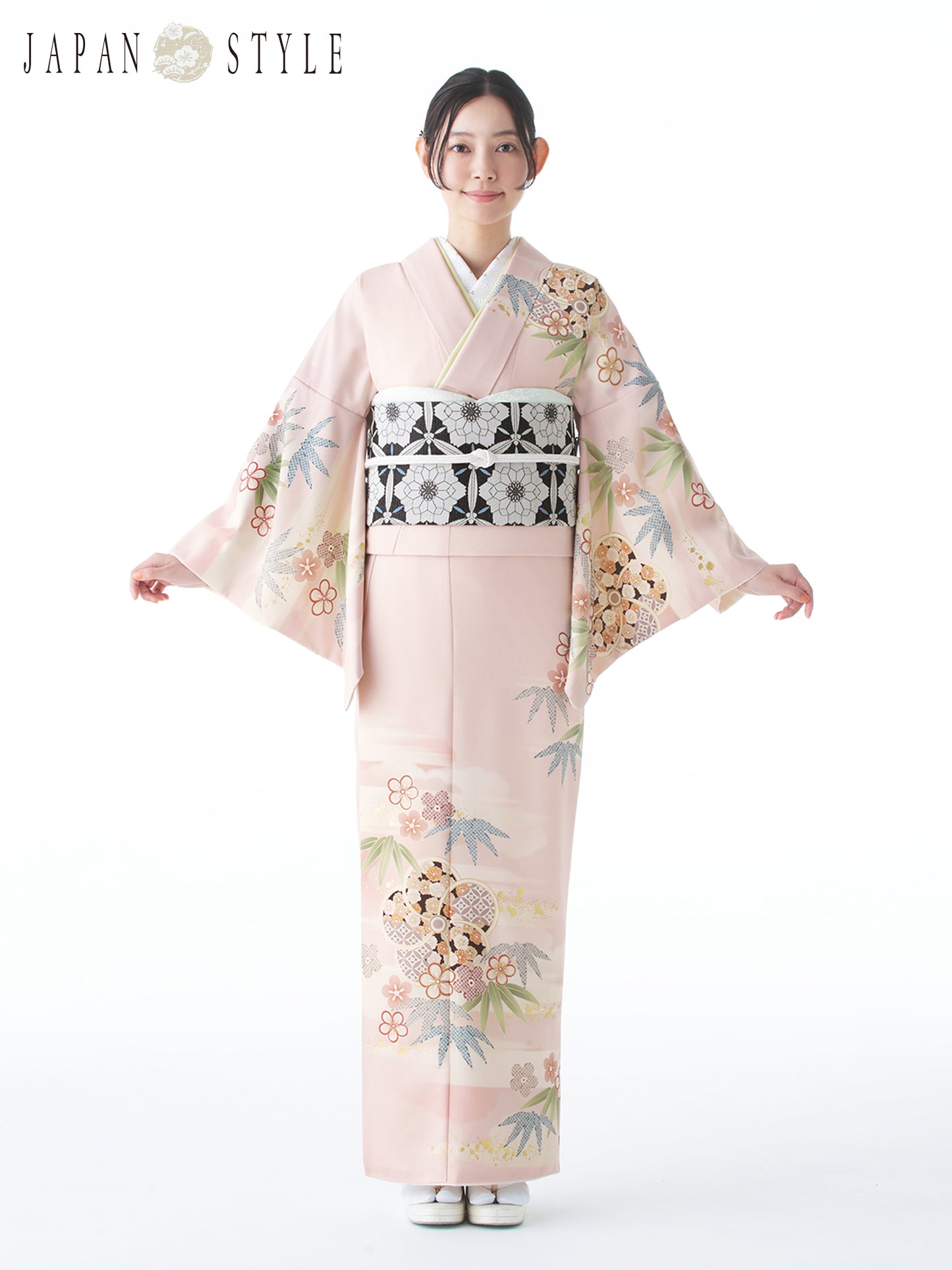 訪問着レンタル｜着物・入学式・卒業式 ｜ねじり梅/ピンク/L0019