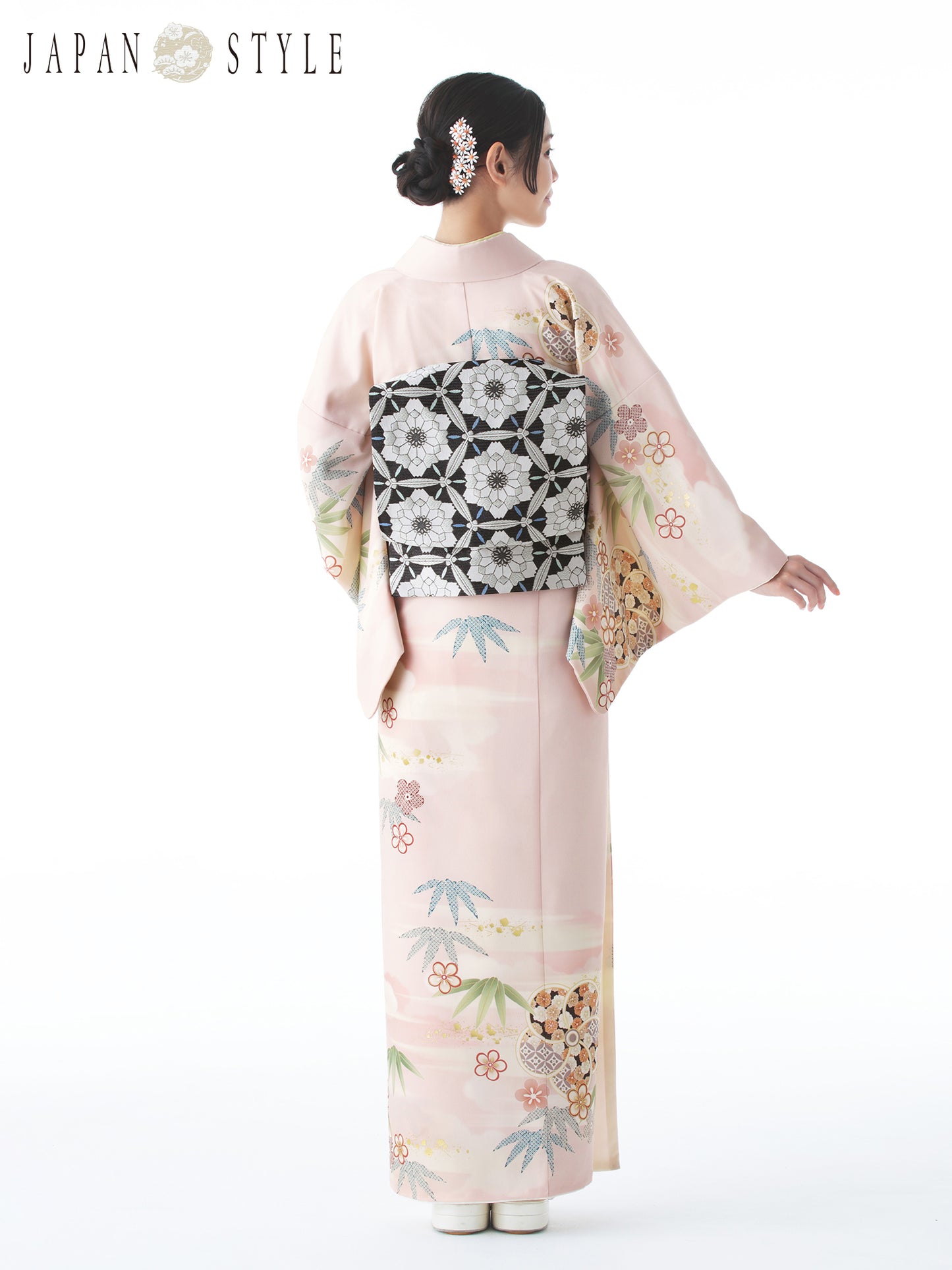 訪問着レンタル｜着物・入学式・卒業式 ｜ねじり梅/ピンク/L0019