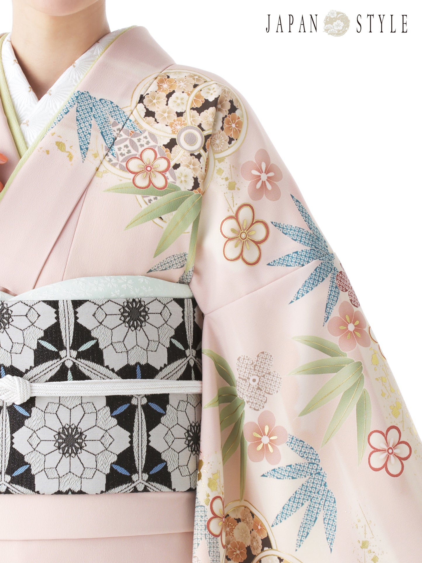 訪問着レンタル｜着物・入学式・卒業式 ｜ねじり梅/ピンク/L0019