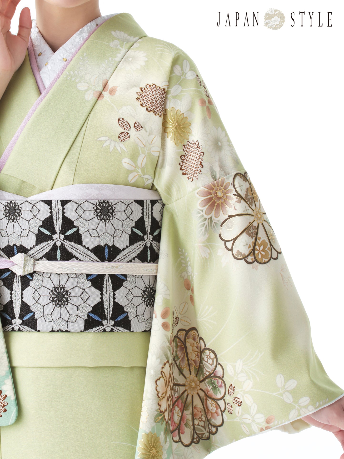 訪問着レンタル｜着物・入学式・卒業式 ｜菊御所解/グリーン/L0021