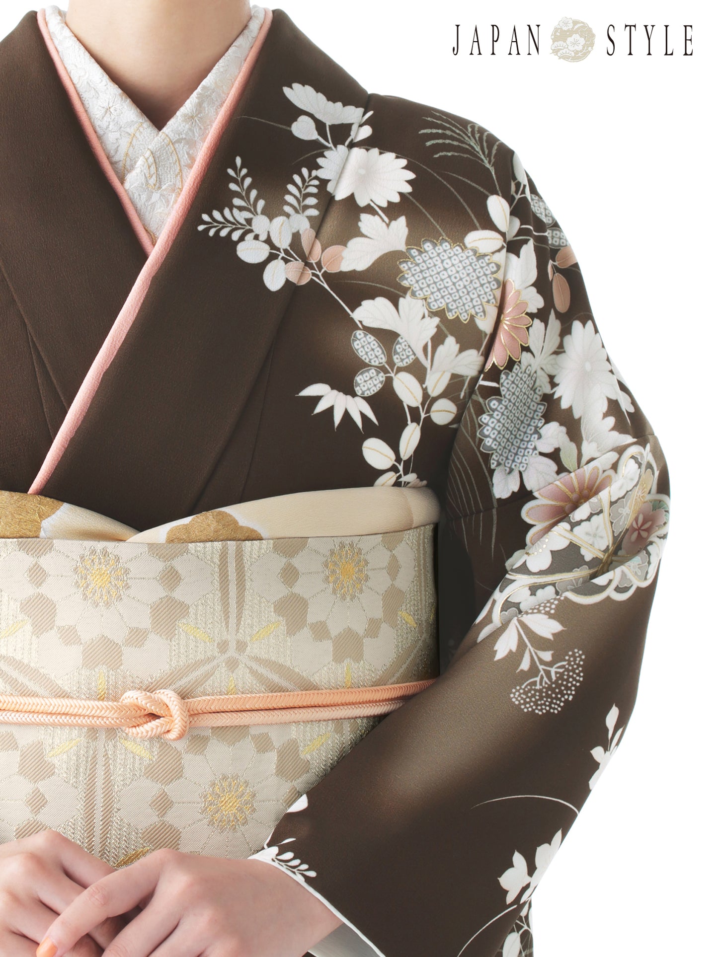 訪問着レンタル｜着物・入学式・卒業式 ｜菊御所解/ブラウン/L0022