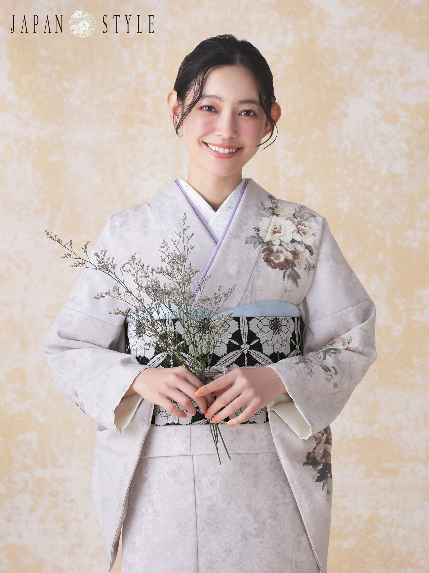 訪問着レンタル｜着物・入学式・卒業式 ｜洋花/ラベンダー/L0023