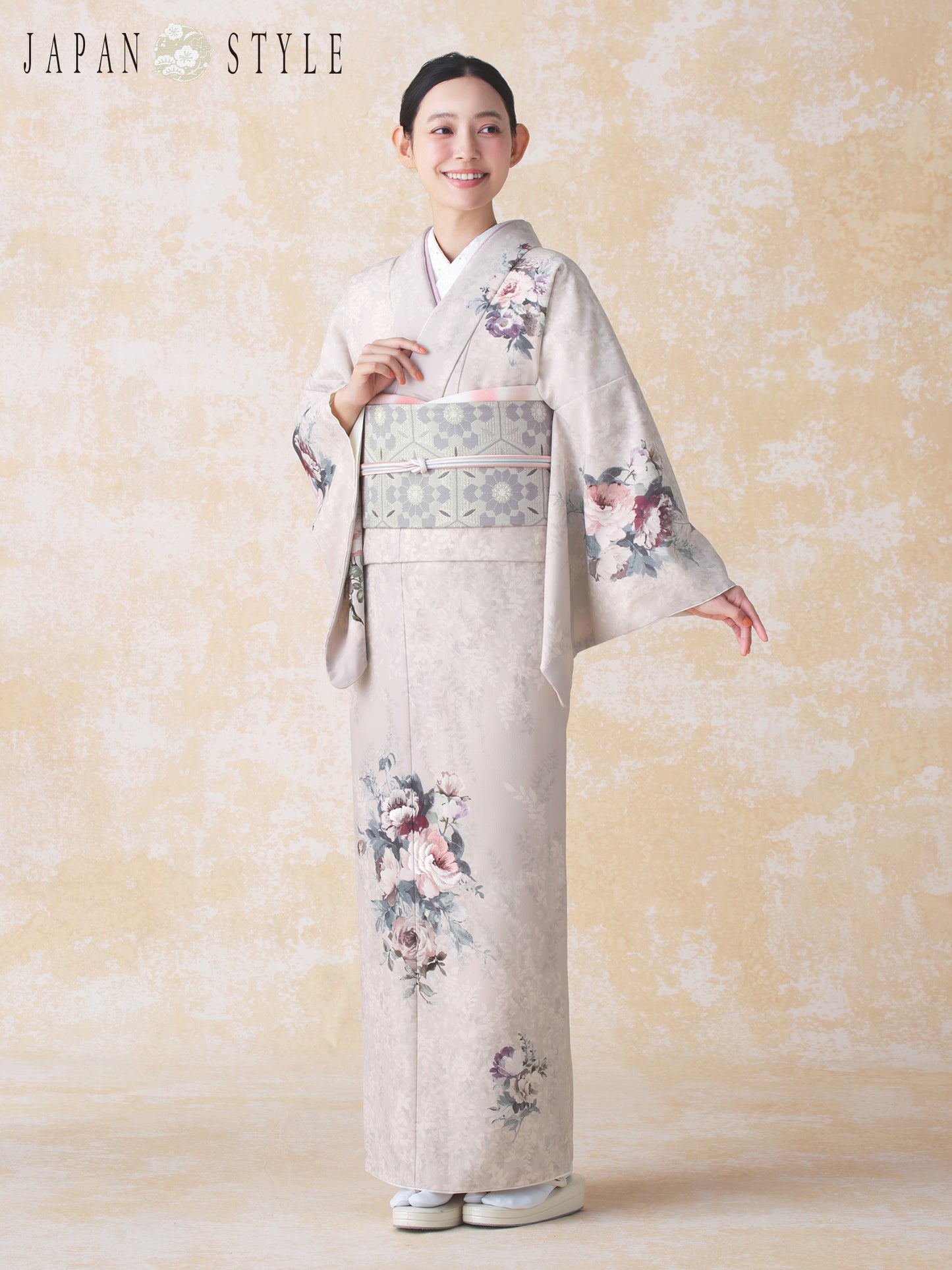 訪問着レンタル｜着物・入学式・卒業式｜ JAPAN STYLE｜洋花/ピンク/L0024