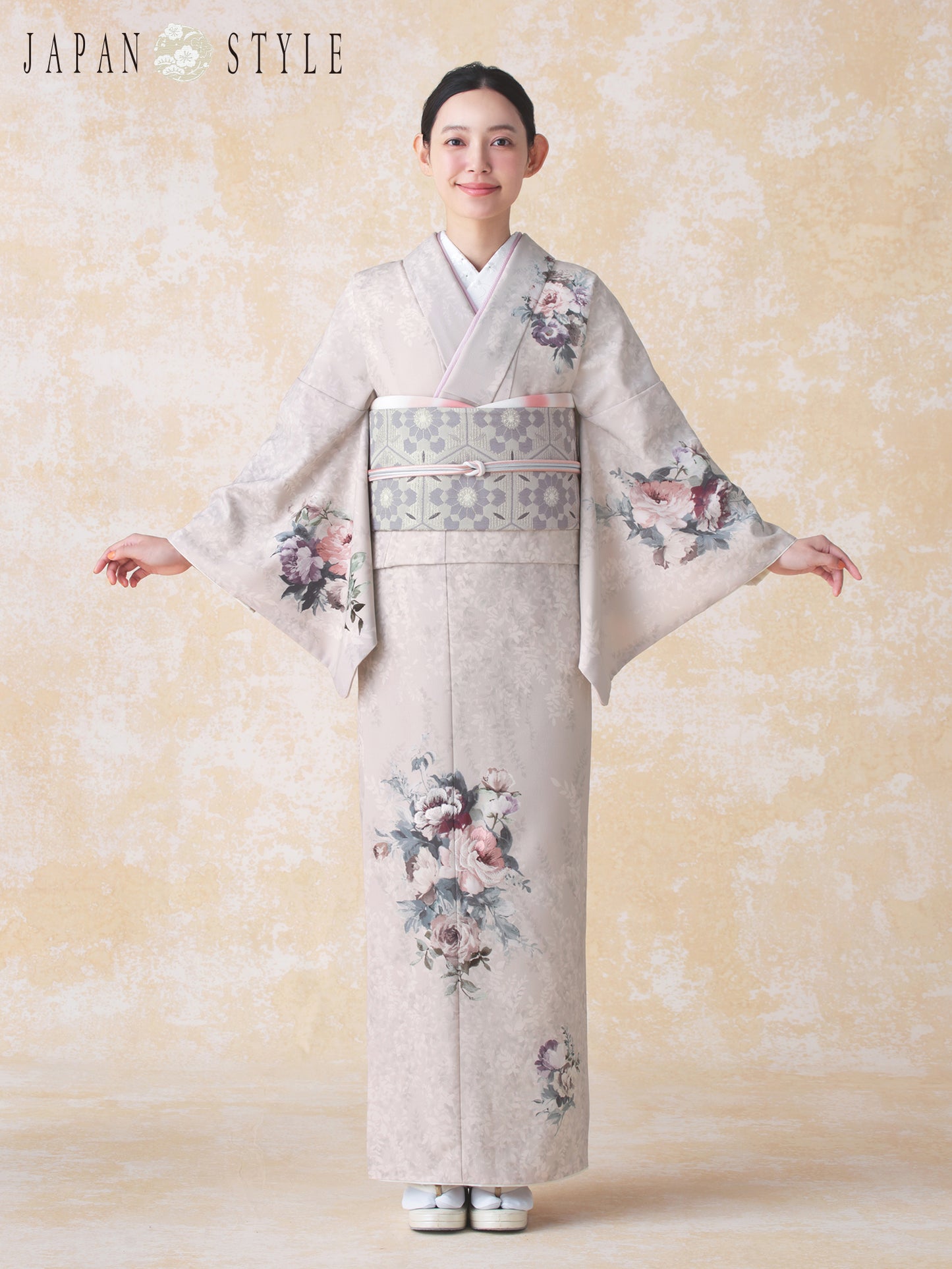 訪問着レンタル｜着物・入学式・卒業式｜ JAPAN STYLE｜洋花/ピンク/L0024