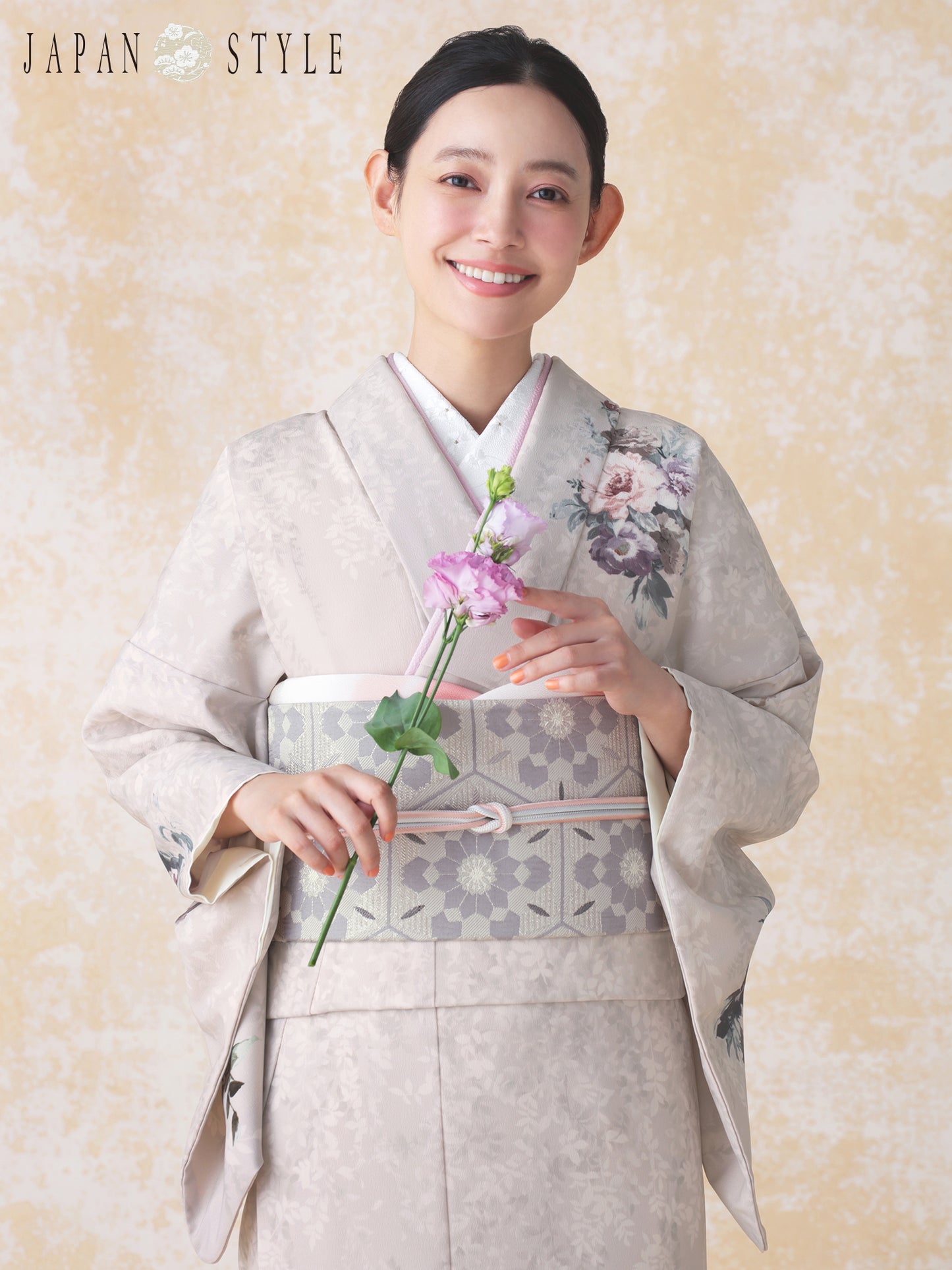 訪問着レンタル｜着物・入学式・卒業式｜ JAPAN STYLE｜洋花/ピンク/L0024