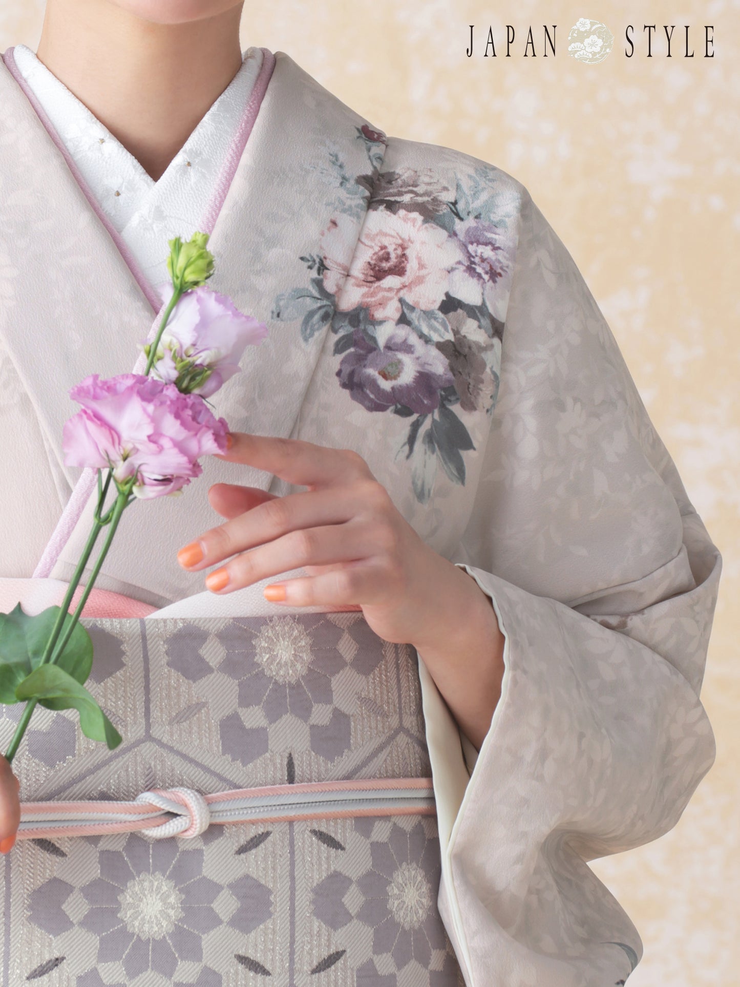 訪問着レンタル｜着物・入学式・卒業式｜ JAPAN STYLE｜洋花/ピンク/L0024